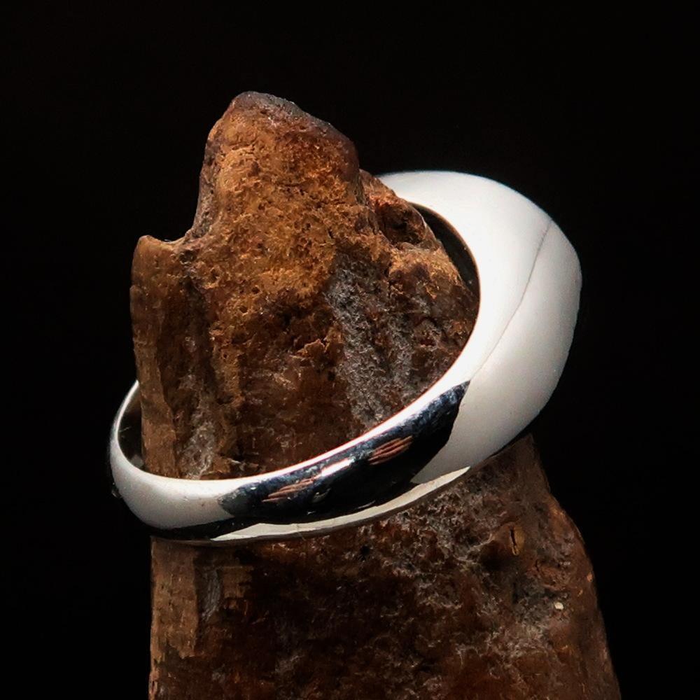 Excellent crafted oval Men's Ring Jesus in Hebrew Black - Sterling Silver-3